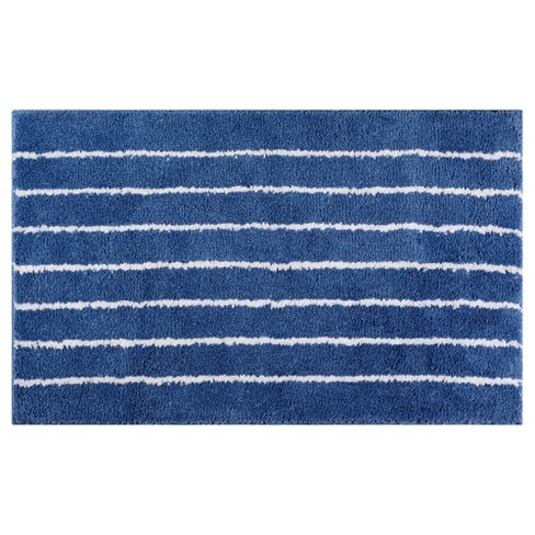 Unique Bargains Striped Pattern Soft Absorbent Non-slip Bath Mat Dark ...