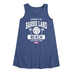 - Barbie - Property of Barbie Land Beach Volleyball Team Graphic Sleeveless Aline Dress - 1 of 4