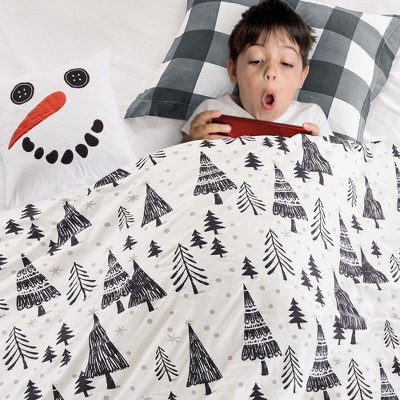 Northern Star Full/Queen Black and White Microfiber Duvet Cover Set