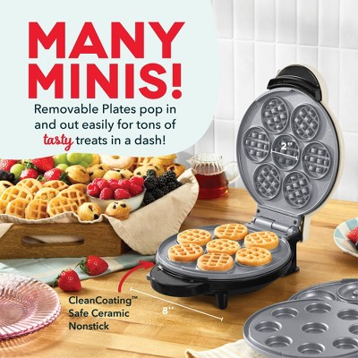 Dash MultiMaker Treat Maker System with Waffle Bite, Mini Donut, & Mini Cupcake Plates Cream: Nonstick, 7 Cavities, 800W❗MAY HAVE MISSING PIECES❗❗ NEEDS CLEANING❗