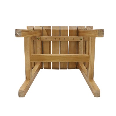 Nordic Teak Natural Slatted Shower and Bath Stool - Beige