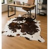 Home Mart Goods Brindle Tri-Color Cowhide Brown Black White Handmade Soft Large Cow Hide Cow Skin Leather Animal Area Rug - 6' x 7' Feet - 4 of 4