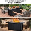 52 Inch Propane Fire Pit, CSA-Listed Outdoor Gas Fire Pit Rectangular Tabletop with Lid, 50,000 BTU Steel FireTable - 3 of 4