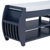 NicBex Shoe Rack Bench Shoe Storage Organizer Retro Multifunctional Storage Bench with Cushion and Curved Side Panel for Entryway - 4 of 4