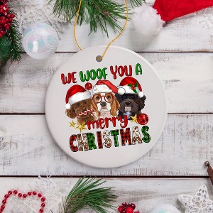 We Woof You a Merry Christmas Cute Dogs Ornament, Pet Theme Holiday Decoration| OrnamentallyYou - 1 of 4