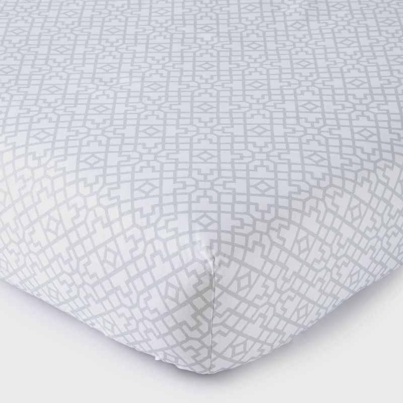 Elise Geo Fitted Nursery Crib Sheet (from Set) - Levtex Baby, 1 of 2