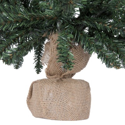 27" Green Pine Artificial Christmas Tabletop Tree with Burlap Base