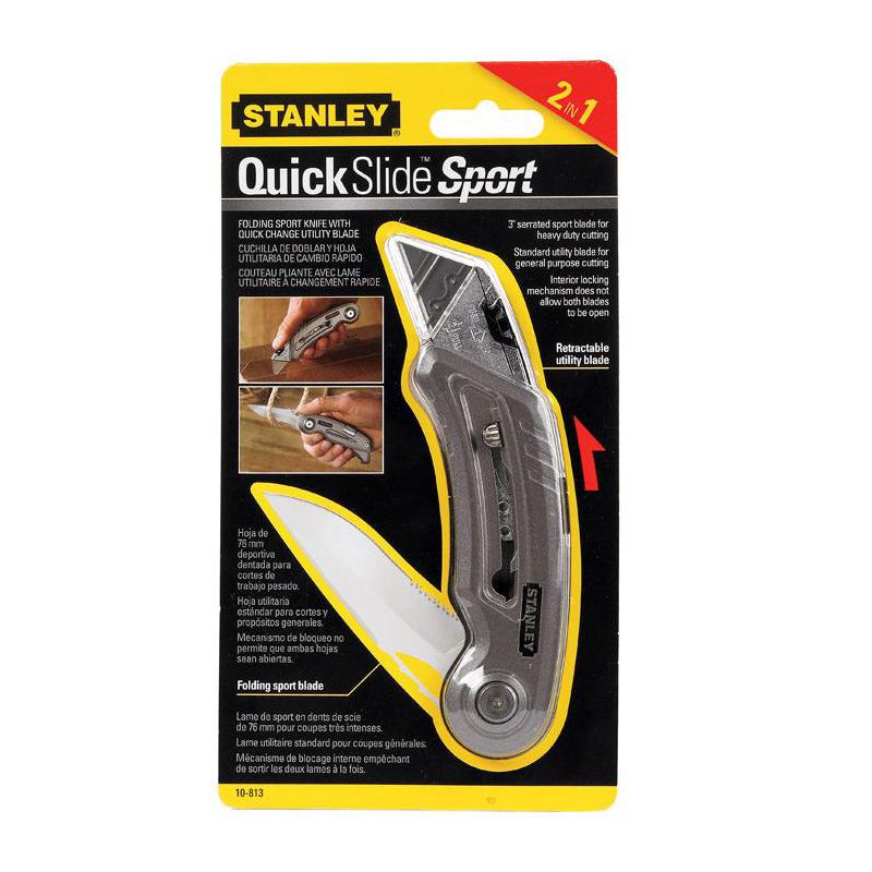 Stanley QuickSlide Sliding Utility Knife Gray 1 pk, 1 of 2
