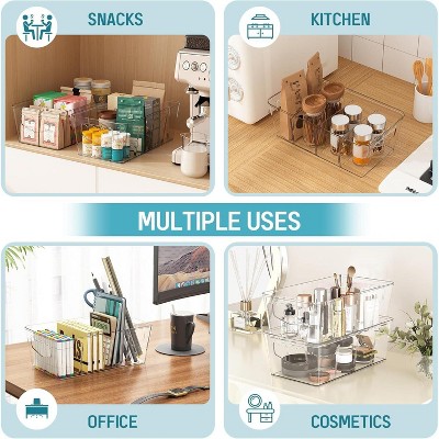 Tree City 4-Pack Clear Pantry Organizer Bins with Removable Dividers - Stackable Kitchen & Fridge Storage Containers — фото 6