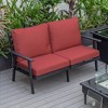Leisuremod Walbrooke Modern Polyester Loveseat with Black Aluminum Frame and Removable Cushions - 2 of 4