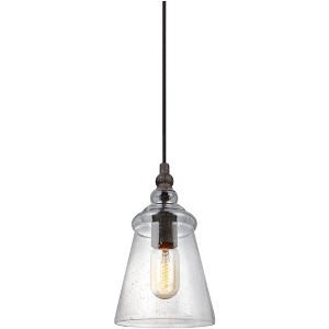 Generation Lighting Loras 5 3/4" Wide Dark Weathered Iron Mini Pendant - 1 of 3