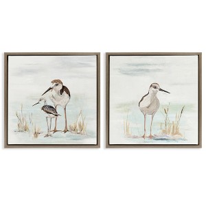 Stupell Industries Sandpipers Among Beach Grasses 2pc Floating Frame Art Set - 1 of 4
