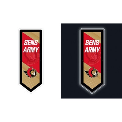 Evergreen Ultra-Thin Glazelight LED Wall Decor, Pennant, Ottawa Senators- 9 x 23 Inches Made In USA