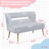 Beautyolove 46.5 in. W Blue Velvet Upholstered Open Back 2-Seater Loveseat Sofa with Solid Wood Legs - 2 of 4