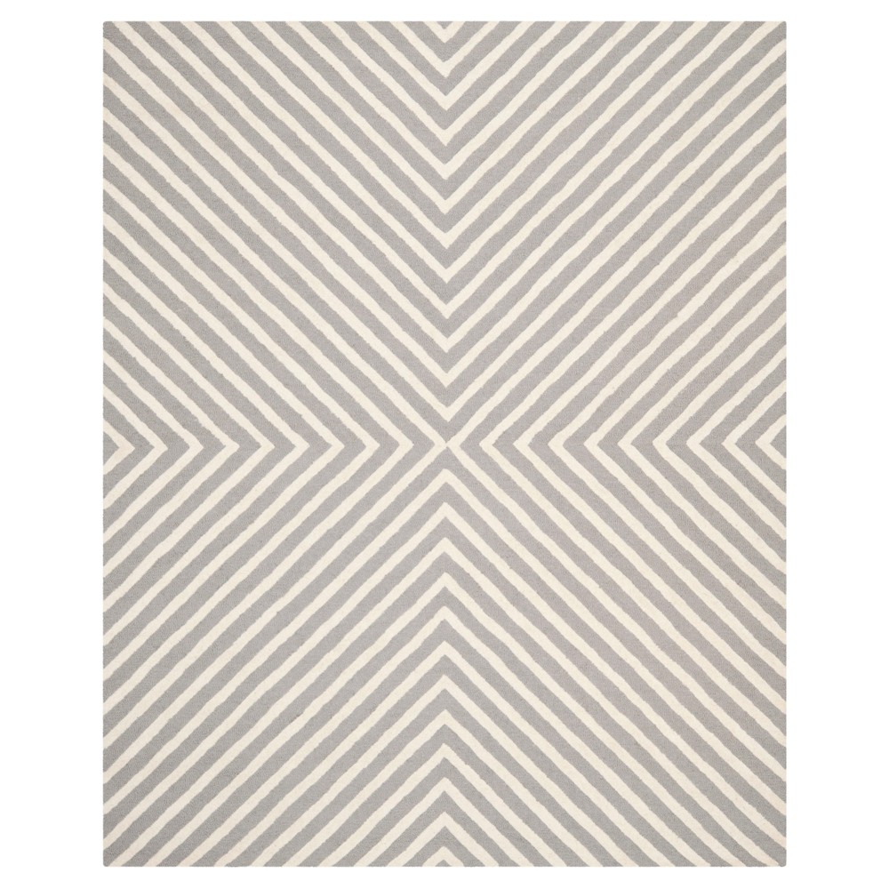 6'x9' Harper Chevron Accent Rug Silver/Ivory - Safavieh