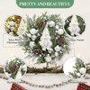 Christmas Wreath with Lights 22 Inches Winter Gnome Wreaths with Silver White Balls Pine Cones for Front Door Christmas Decorations - 2 of 4