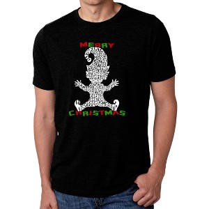 LA Pop Art Christmas Elf - Men's Premium Blend Word Art T-Shirt - 1 of 4