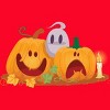 Women's Design By Humans Halloween Cartoon Pumpkins And Ghost By VectorVillain Racerback Tank Top - 2 of 3