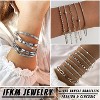 5 Pack Silver Chain Bangles Bracelets Set for Women, Silver Multiple Layered Open Cuff Bangle Anklet Bracelet Elegance Link Beads - 2 of 4