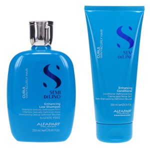 Alfaparf Milano Semi Di Lino Curls Enhancing Low Shampoo 8.45 oz & Semi Di Lino Curls Enhancing Conditioner 6.76 oz Combo Pack - 1 of 4