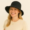 Anna-Kaci Women's Woven Bucket Hat with Soft Frayed Brim and Lightweight Straw Texture - 3 of 4