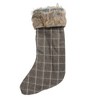 Northlight 17.5" Gray and Brown Plaid Christmas Stocking with Cuff - 4 of 4