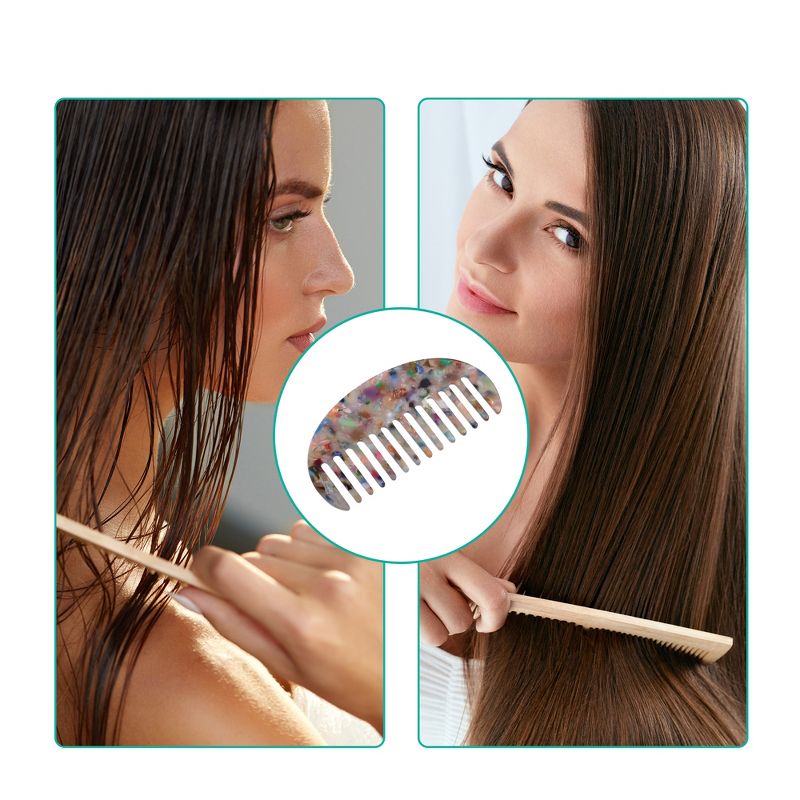 Unique Bargains Anti-Static Hair Comb Wide Tooth for Thick Curly Hair Hair Care Detangling Comb 2 Pcs, 5 of 7