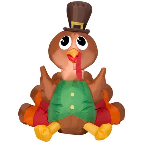 Gemmy Christmas Airblown Inflatable Turkey W/green Vest, 3.5 Ft Tall ...
