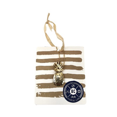 Beachcombers Gld Colored Pinapple Pendant Necklace