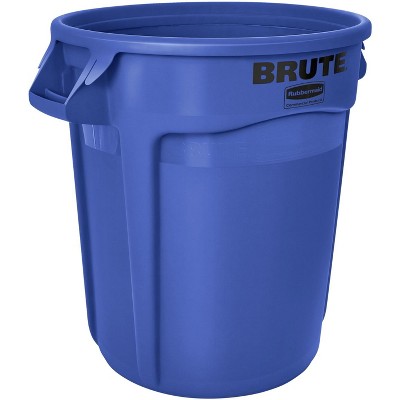 Rubbermaid Commercial BRUTE Garbage Can, Round, Plastic, 32 Gallon, Blue