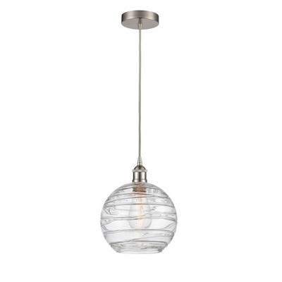 Athens Deco Swirl - 1 Light Mini Pendant In Industrial Style-12.75 Inches Tall and 10 Inches Wide