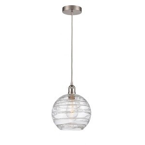 Athens Deco Swirl - 1 Light Mini Pendant In Industrial Style-12.75 Inches Tall and 10 Inches Wide - 1 of 1