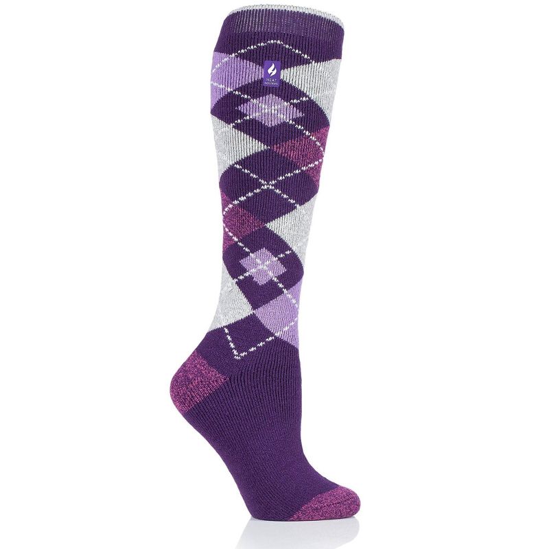 Heat Holder Women's Mahonia LITE Jacquard Argyle Long Socks| Warm + Soft, Hiking, Cabin, Cozy at Home Socks | 5X Warmer Than Cotton Socks, 1 of 3