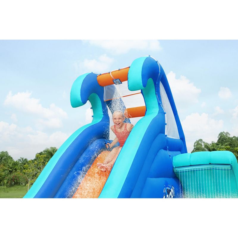 Bestway H2OGO! Wavetastic 16' Kids Inflatable Outdoor Water Park with Turtle Pool Ride-On Float, Water Sprinklers, Slide, and Wave Pool, 5 of 9