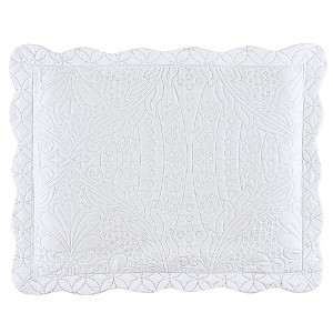 Collections Etc Demi Oversized Textured Medallion Design Scalloped Edge Pillow Sham - 1 of 3