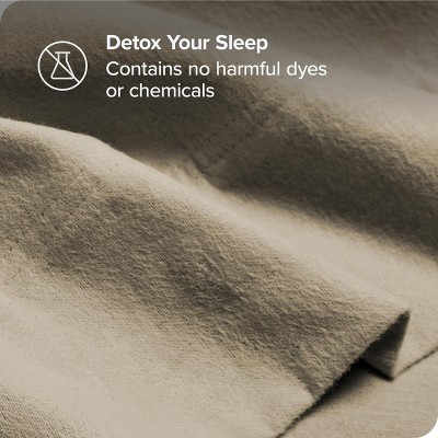 Twin Sand Organic Cotton Flannel Deep Pocket Sheet Set