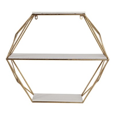 Sagebrook Home Metal Wood Floating Wall Shelves, Storage and Display, Decorative Wall Shelf Organization