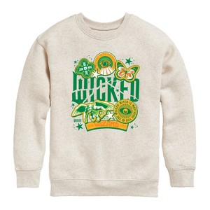 Boys' - Wicked - Wicked Oz Stickers Graphic Long Sleeve Fleece Sweatshirt - 1 of 4