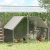 PawHut Chicken Coop Galvanized Metal Hen House Large Rabbit Hutch Poultry Cage Pen Backyard with Cover, Walk-In Pen Run - 2 of 4