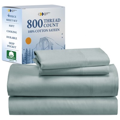 Luxury Bed Sheets Set - 800 Thread Count 100% Cotton Sheets, Deep Pocket, Soft, Cool & Breathable by California Design Den