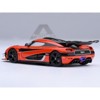 Koenigsegg One:1 Lava Orange with Carbon and Silver Stripes 1/64 Diecast Model Car by Autoart - 3 of 4