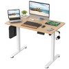 FONTOI Minimalist Standing Desk Adjustable Height Sit Stand Home Office Desk Computer Desk Study Desk with Splice Board, Brown, 40.55"* 24"*45" - 2 of 4