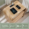 SinCiDo 25" Tall Modern Nightstand, Wood Bedside Table w/Charging Station & 2 Drawers, Mid Century End Table for Bedroom, Living Room - 3 of 4
