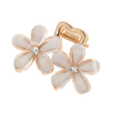 Unique Bargains Fashion Double Flower Hair Clips Hairdo Clip 1 Pc