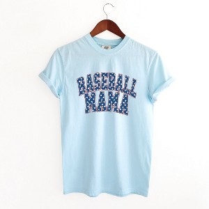 Simply Sage Market Women's Baseball Mama Varsity Stars Short Sleeve Garment Dyed Tee - 1 of 4