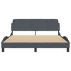 vidaXL Bed Frame without Mattress Platform Bedstead Bed Base - Dark Gray Queen Velvet - 3 of 4