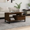 vidaXL Brown Oak Coffee Table - Engineered Wood Side Table with Metal Legs - 35.4"x19.3"x17.7" - 2 of 4