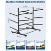 Freestanding Kayak Storage Rack, Indoor & Outdoor Heavy Duty Kayak Holder with 4 Lockable Wheels - 2 of 4