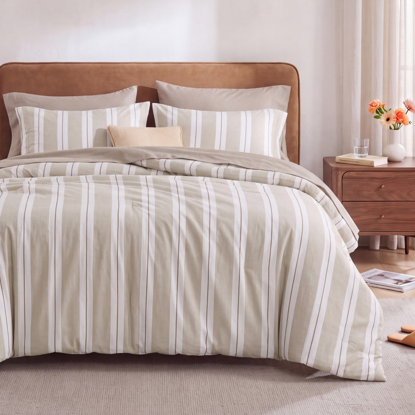 Постельное бельё Bedsure Queen Gingham Comforter Set, 3-Piece Plaid Bedding Set, Soft Washed Microfiber for All Seasons, Chateau Gray, цвет: Серый — фото 1
