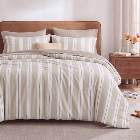 Постельное бельё Bedsure Queen Gingham Comforter Set, 3-Piece Plaid Bedding Set, Soft Washed Microfiber for All Seasons, Chateau Gray, цвет: Серый